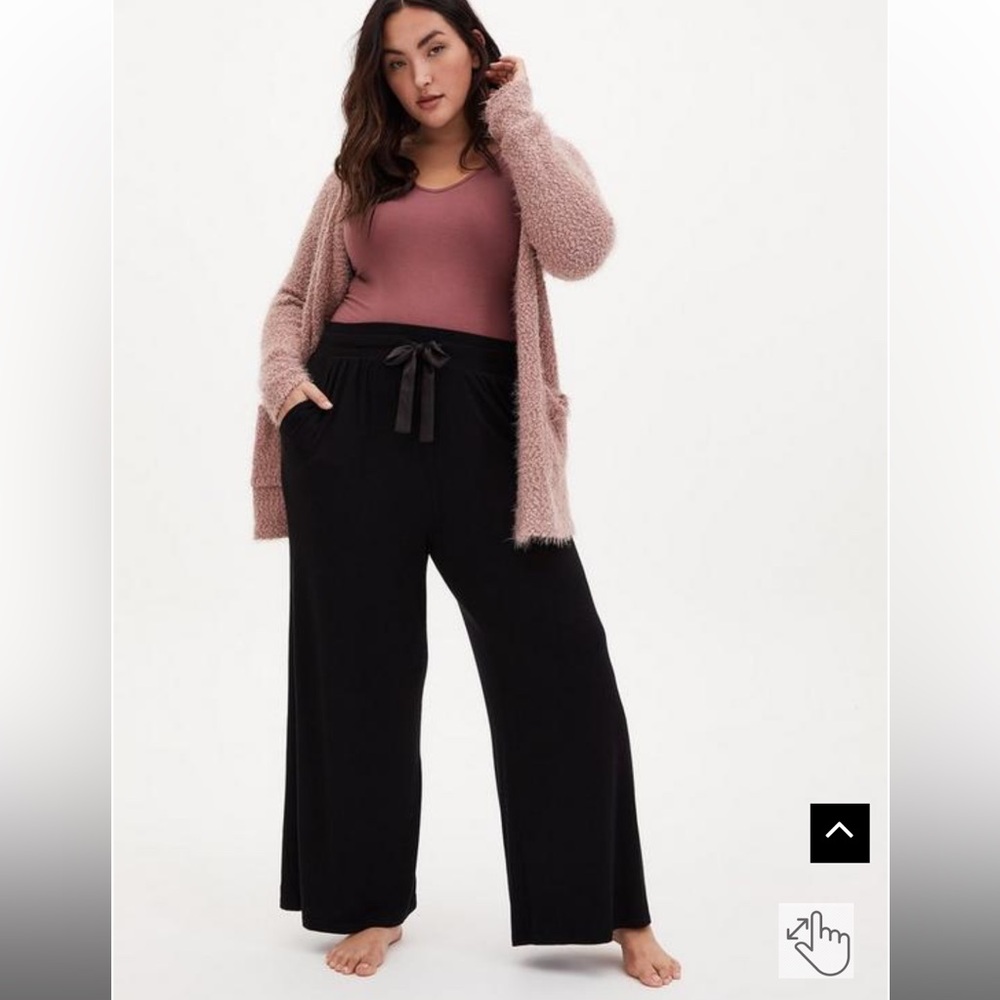 TORRID SIZE 2 2X 18-20 FUZZY YARN CARDIGAN OPEN FRONT SWEATER WORN TWICE